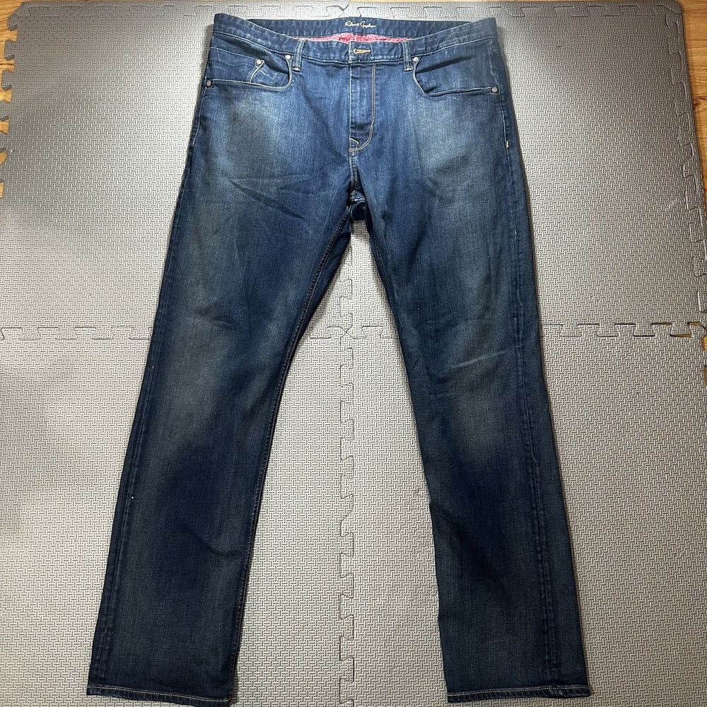 Robert Graham Slim Jim Jeans Men's 40x35 Dark Wash Blue Denim